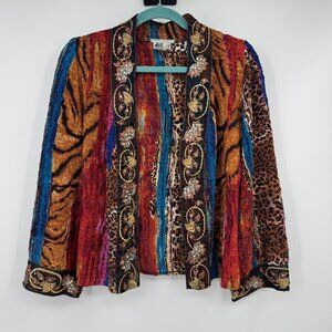 Colorful Beautiful Alberto Malaki Cardigan Woman’s size medium art to wear crink